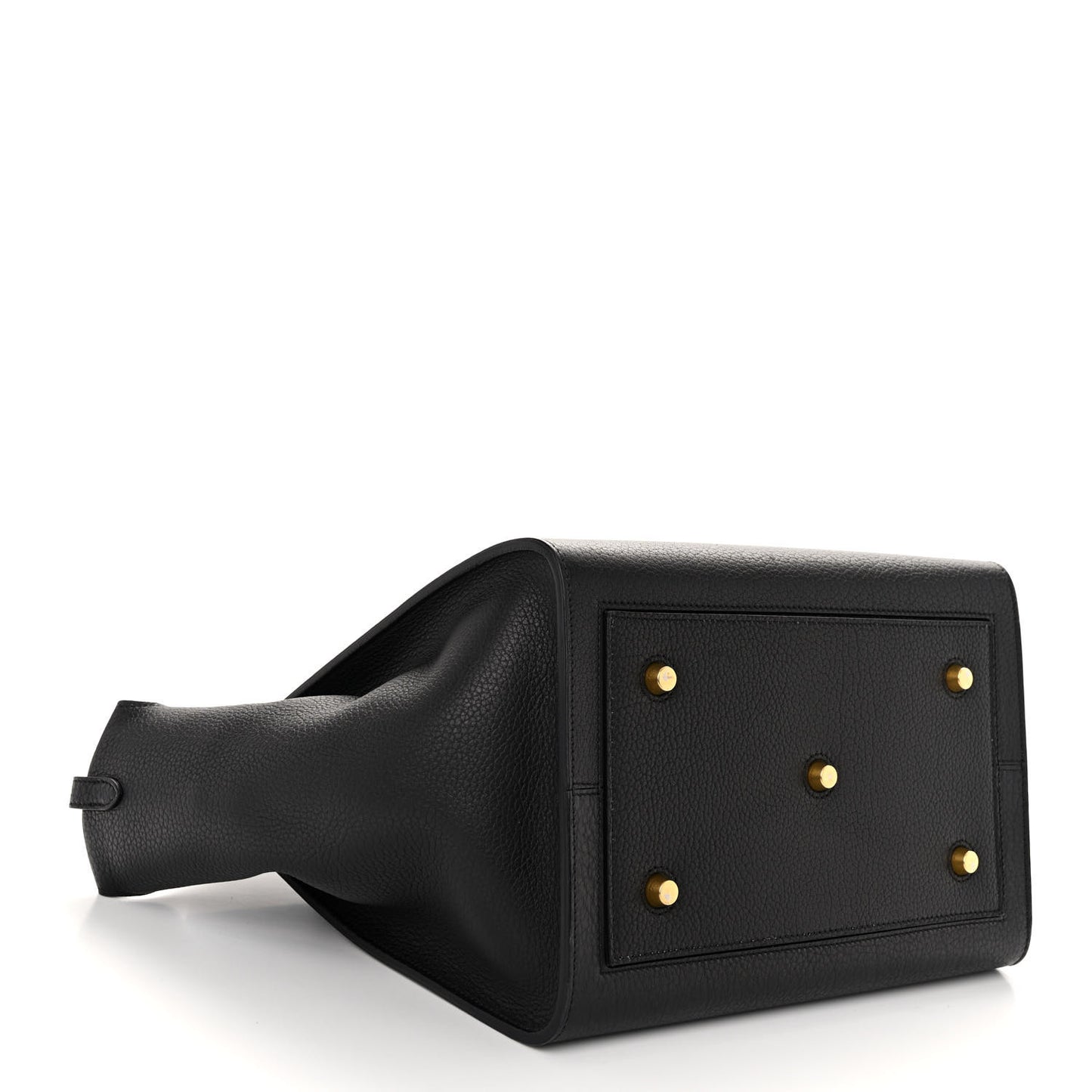 Crisped Calfskin Medium Tie Knot Tote Black