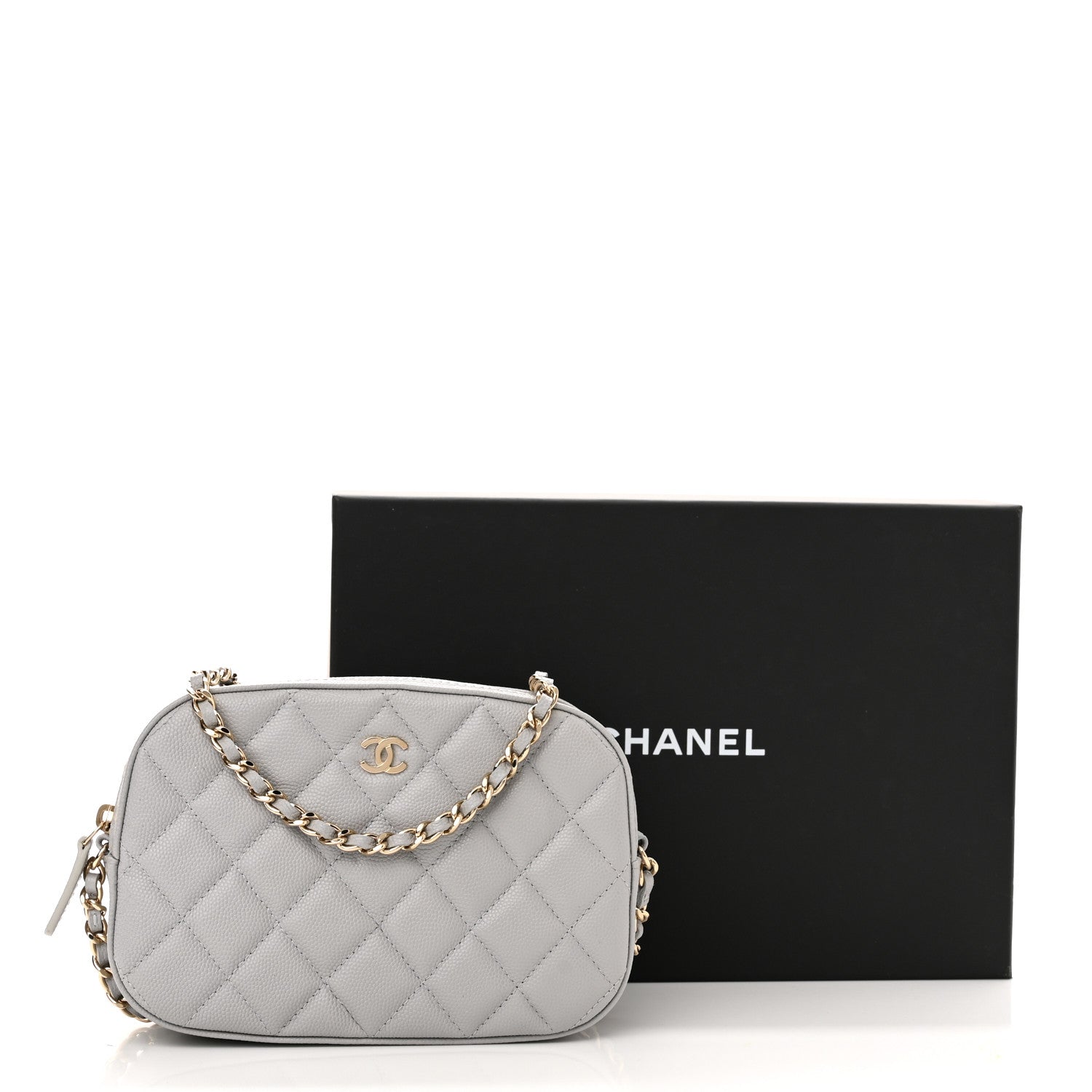 Chanel Caviar Quilted Camera Case Grey 11 of 11