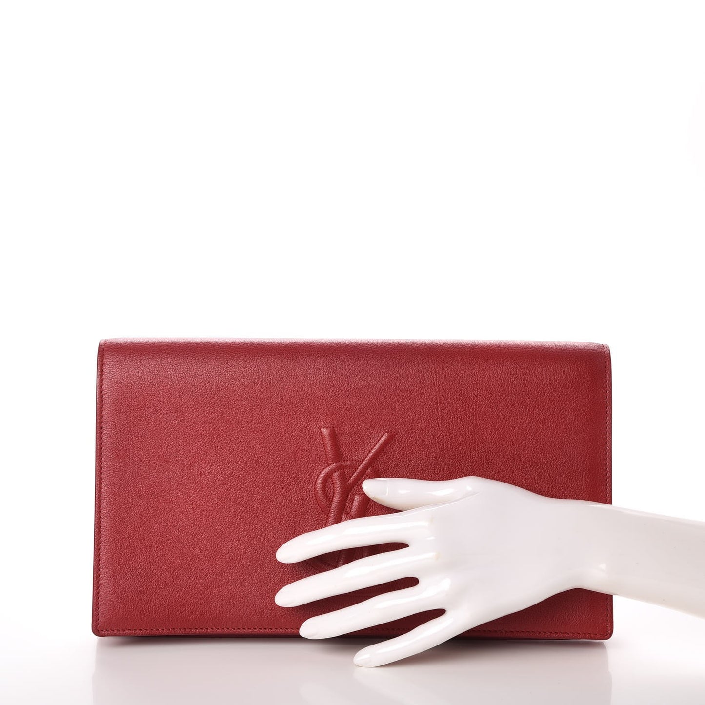 Calfskin Monogram Large Belle De Jour Clutch Red