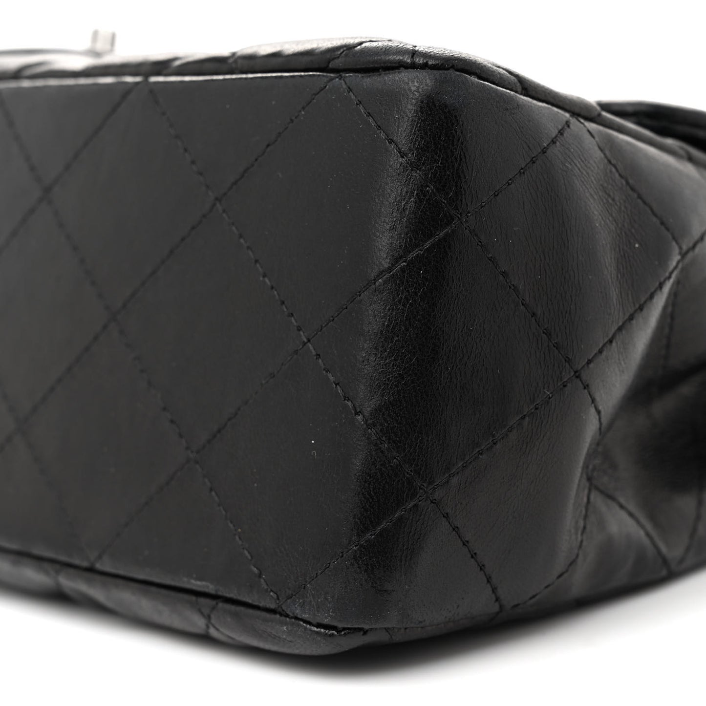 Lambskin Quilted Jumbo Single Flap Black