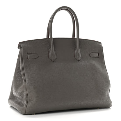 Hermes Taurillon Clemence Lizard Club Birkin 35 Etain Graphite 2 of 10