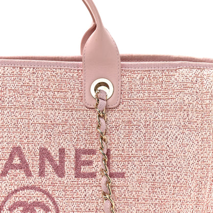 Chanel Lurex Boucle Deauville Medium Tote  Pink 8 of 13