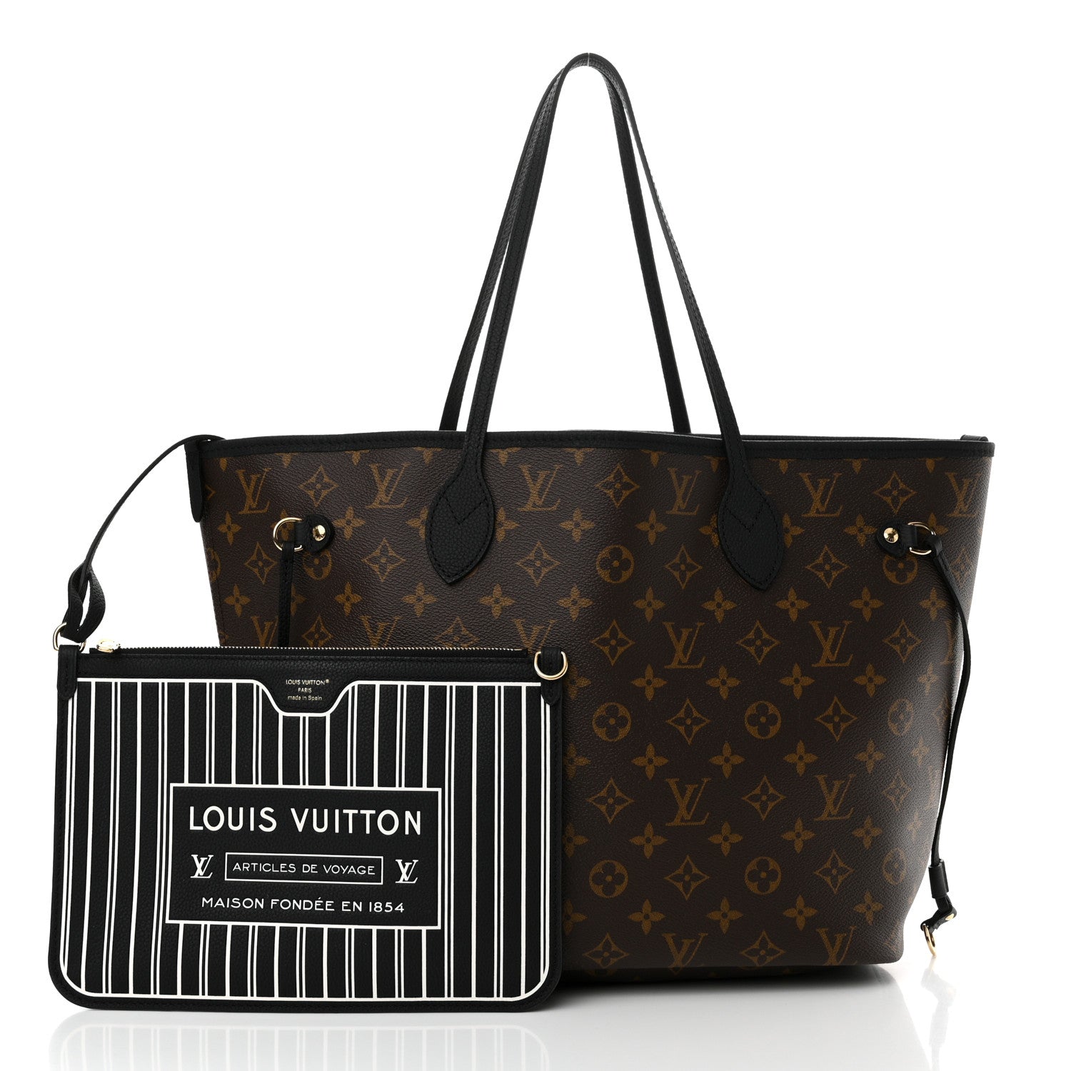 Louis Vuitton Monogram Calfskin Neo Neverfull Inside Out MM Black 4 of 18