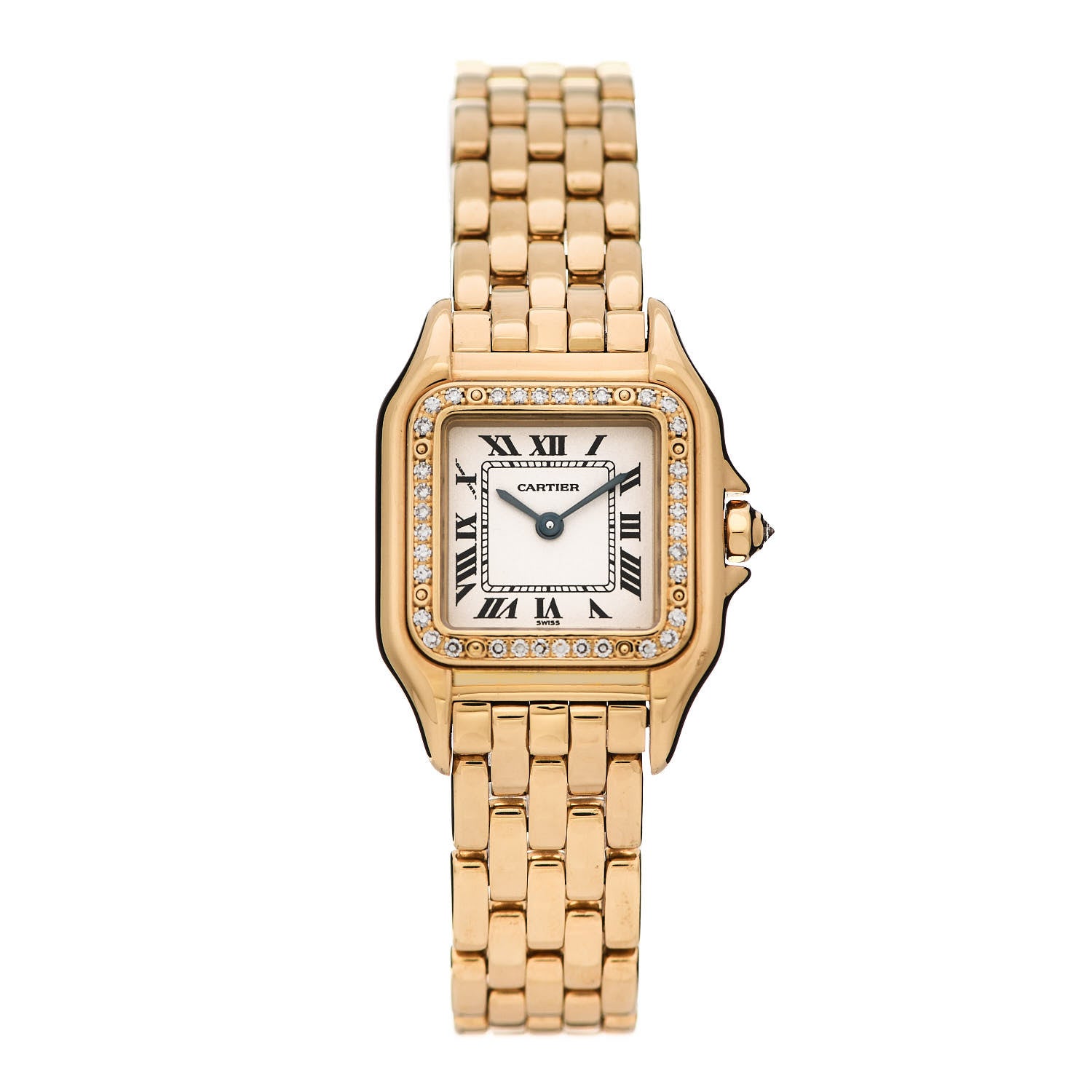 Cartier 18K Yellow Gold Diamond 22mm Panthere Quartz Watch 1 of 4