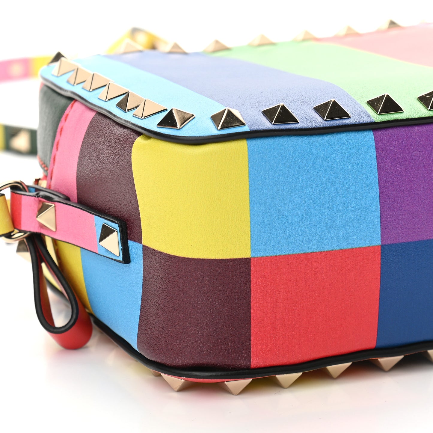 Vitello 1973 Rockstud Camera Crossbody Bag Multicolor