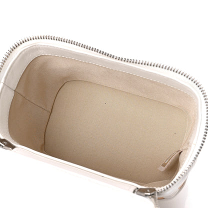 Chanel Calfskin Raffia Small Vanity Case Bag White Beige 5 of 10