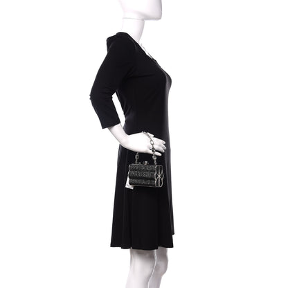 Judith Leiber Swarovski Crystal Cosmojet Minaudiere Clutch Black Silver 2 of 13