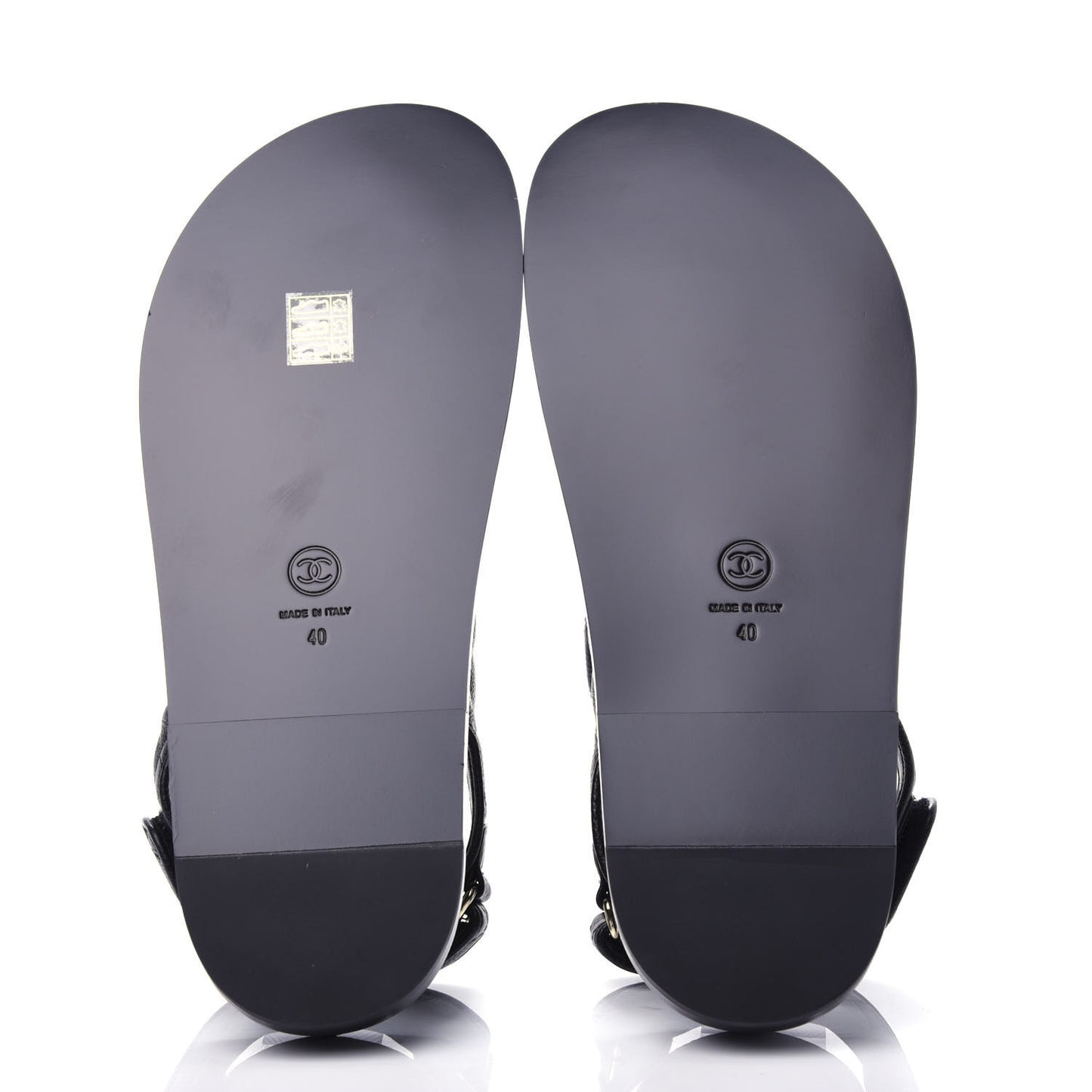 Grained Calfskin Velcro Dad Sandals 40 Black