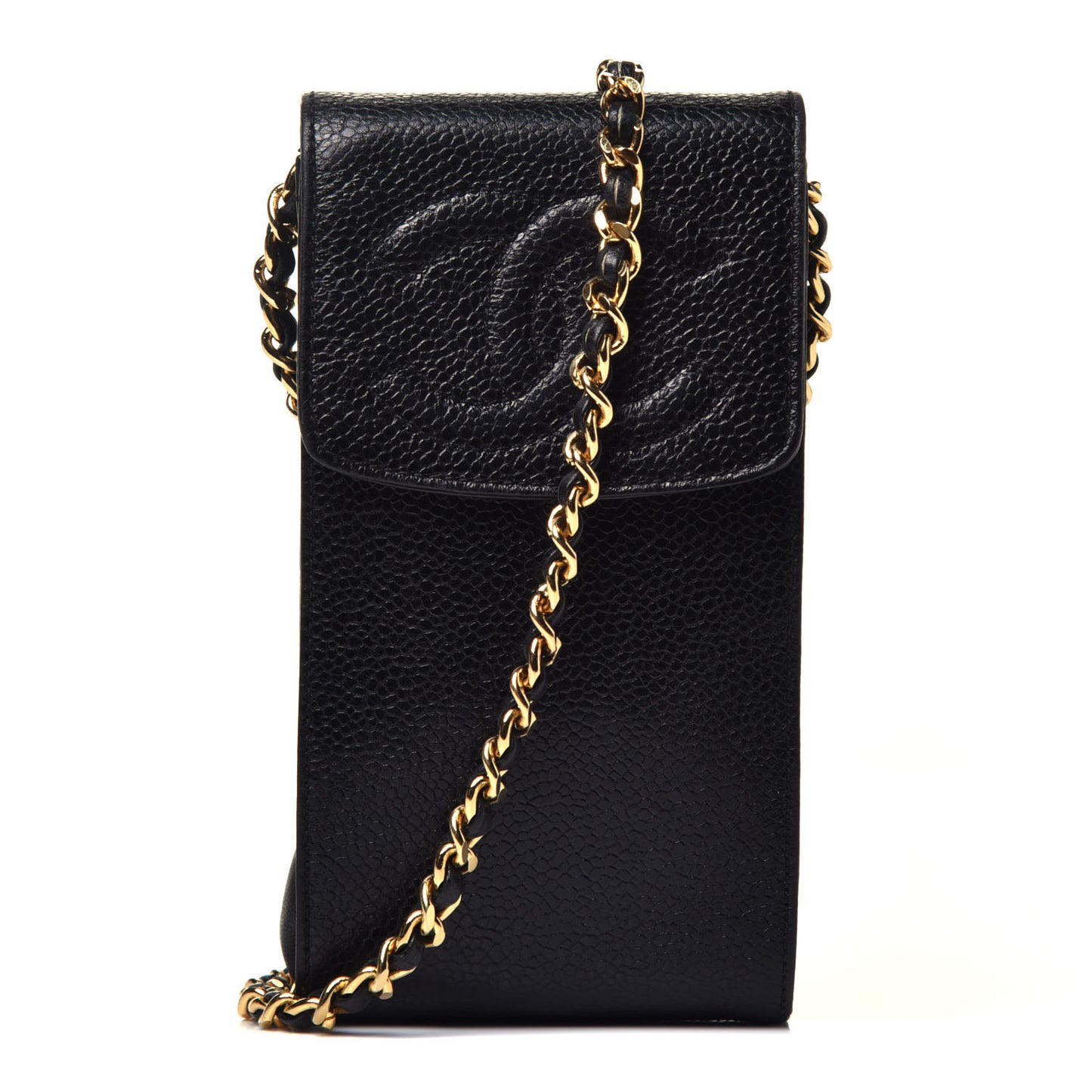 Caviar CC Phone Holder Crossbody Black