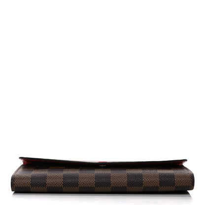 Louis Vuitton Damier Ebene Emilie Wallet Red 10 of 11