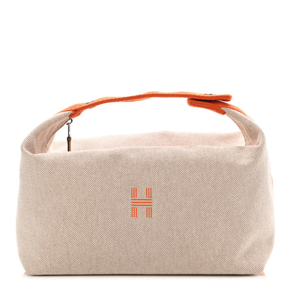 Hermes Canvas Large Bride-A-Brac Pouch Natural Orange 1 of 9