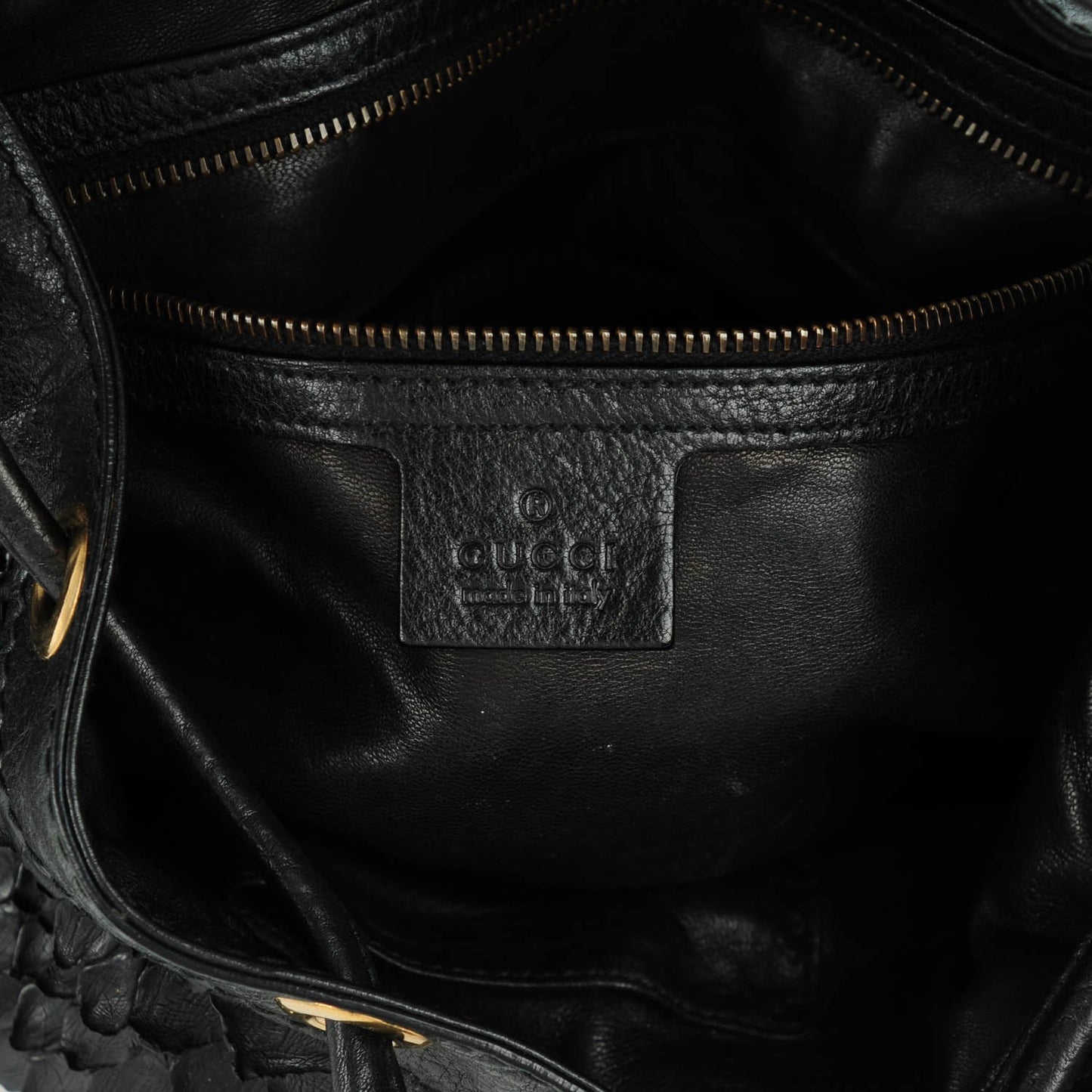 Python Medium Interlocking Icon Shoulder Bag Black