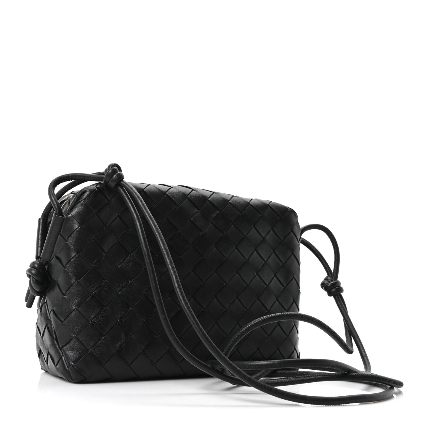 Nappa Intrecciato Small Loop Camera Bag Black