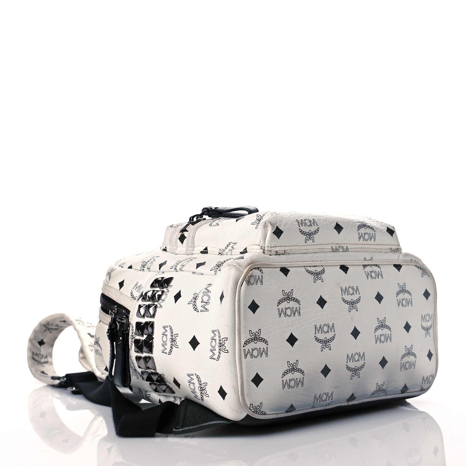 MCM Visetos Small Side Stud Stark Backpack White 3 of 18