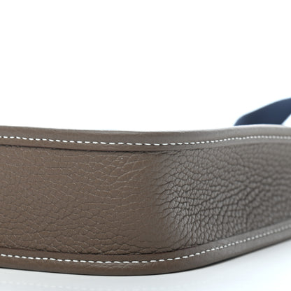 Hermes Taurillon Clemence Amazone Evelyne TPM Etoupe Bleu Indigo 9 of 9