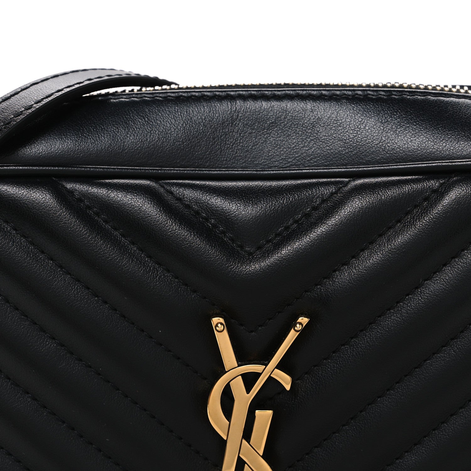 Saint Laurent Calfskin Matelasse Monogram Lou Camera Bag Black 8 of 10
