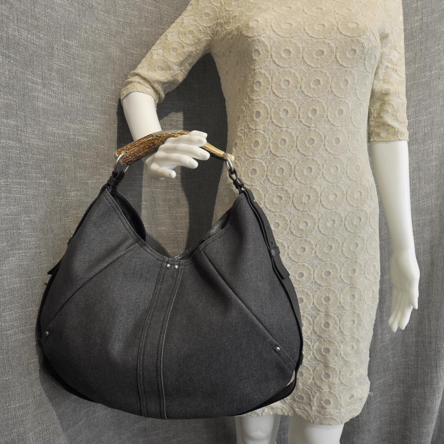 Saint Laurent Denim Mombasa Hobo 3 of 8