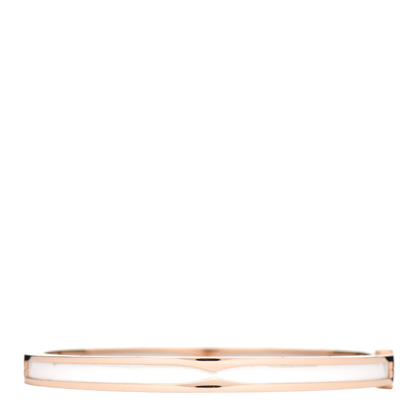18K Rose Gold White Ceramic B.Zero1 Bangle Bracelet M