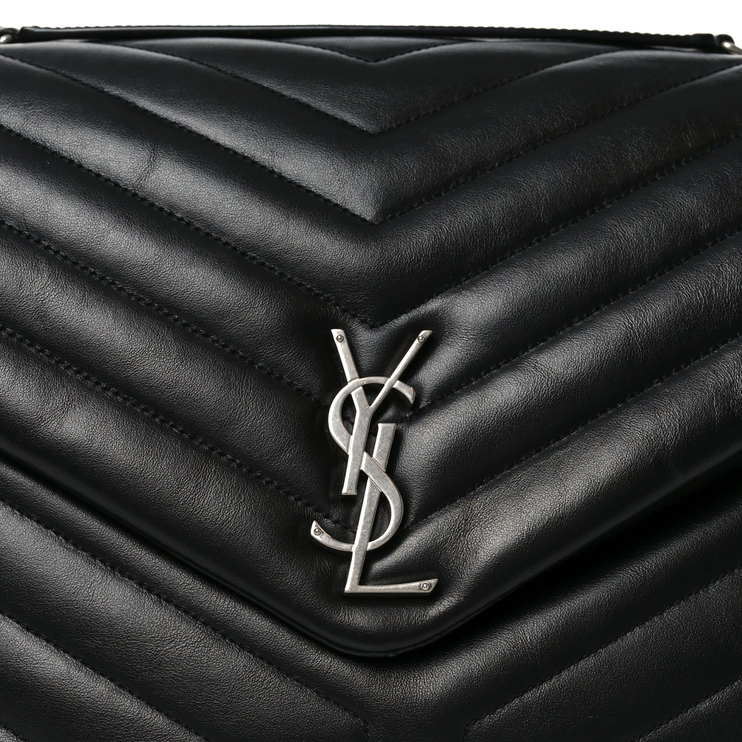 Saint Laurent Calfskin Y Quilted Monogram Large Loulou Chain