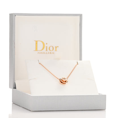 Christian Dior 18K Rose Gold Diamond Small Rose Couture Necklace 4 of 4