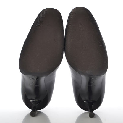 Chanel Lambskin Suede Cap Toe Pearl Pumps 38 Black 7 of 12