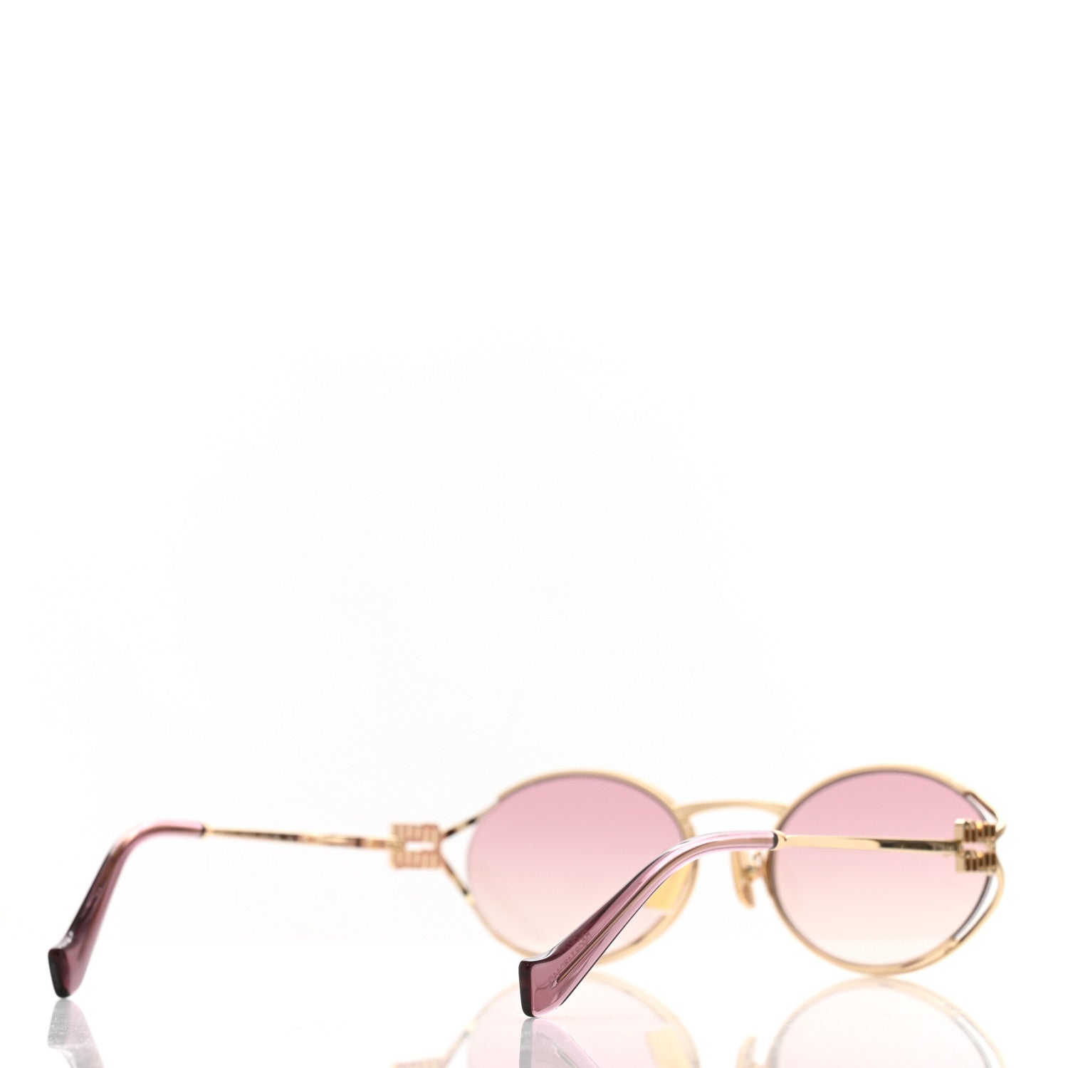 Miu Miu Metal Oval Sunglasses SMU52Y Gold 4 of 8