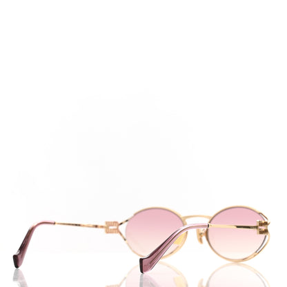 Miu Miu Metal Oval Sunglasses SMU52Y Gold 4 of 8