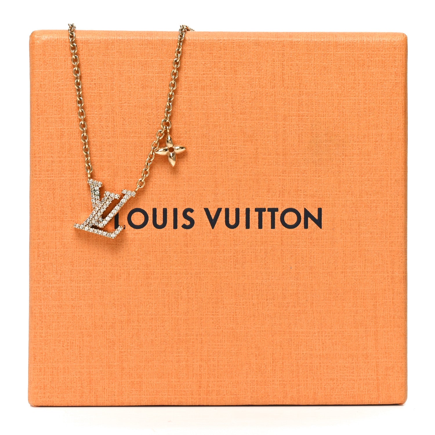 Louis Vuitton Metal Crystal LV Iconic Necklace Gold 6 of 6