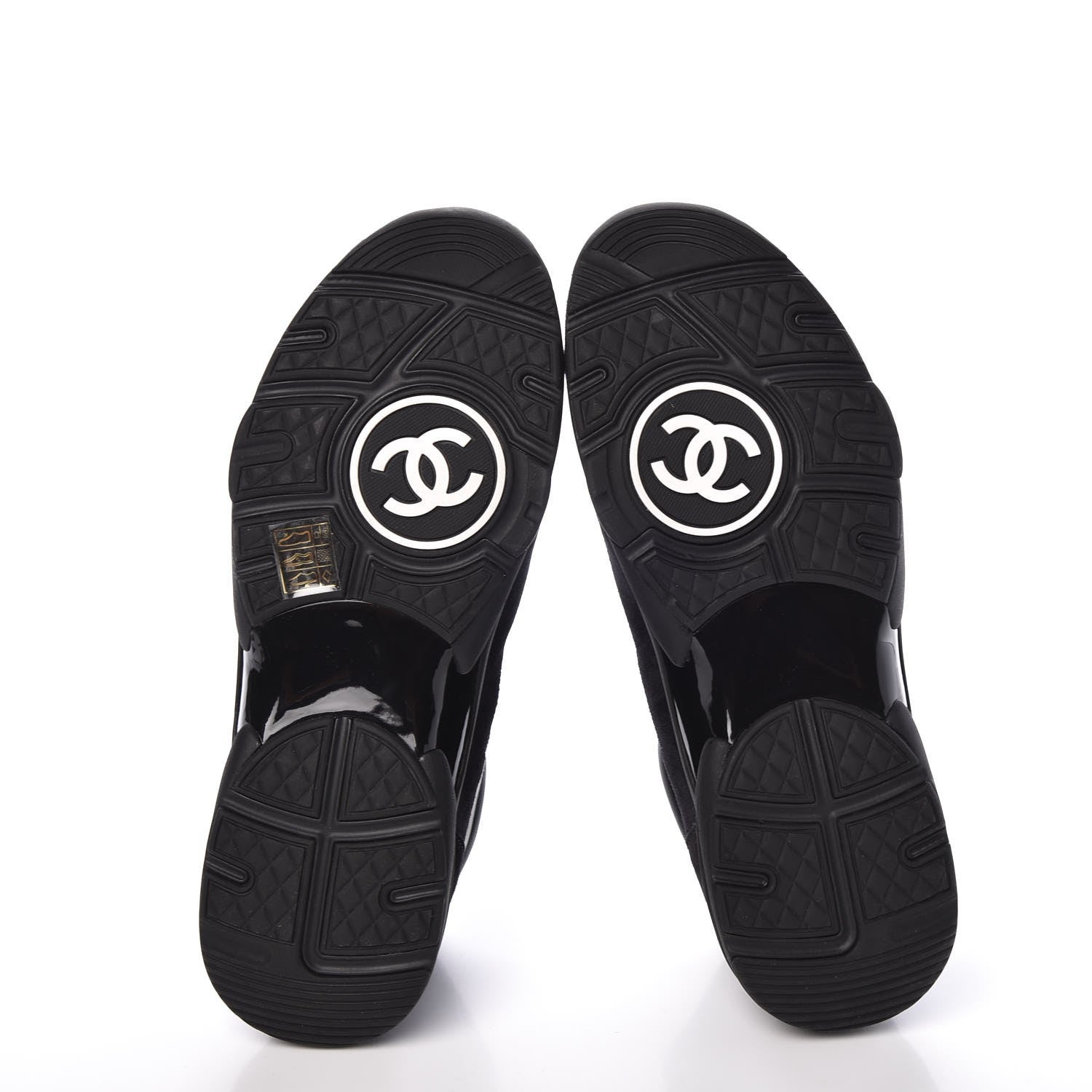 Chanel Suede Calfskin CC Sneakers 41 Black 5 of 9