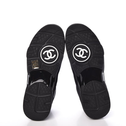 Chanel Suede Calfskin CC Sneakers 41 Black 5 of 9