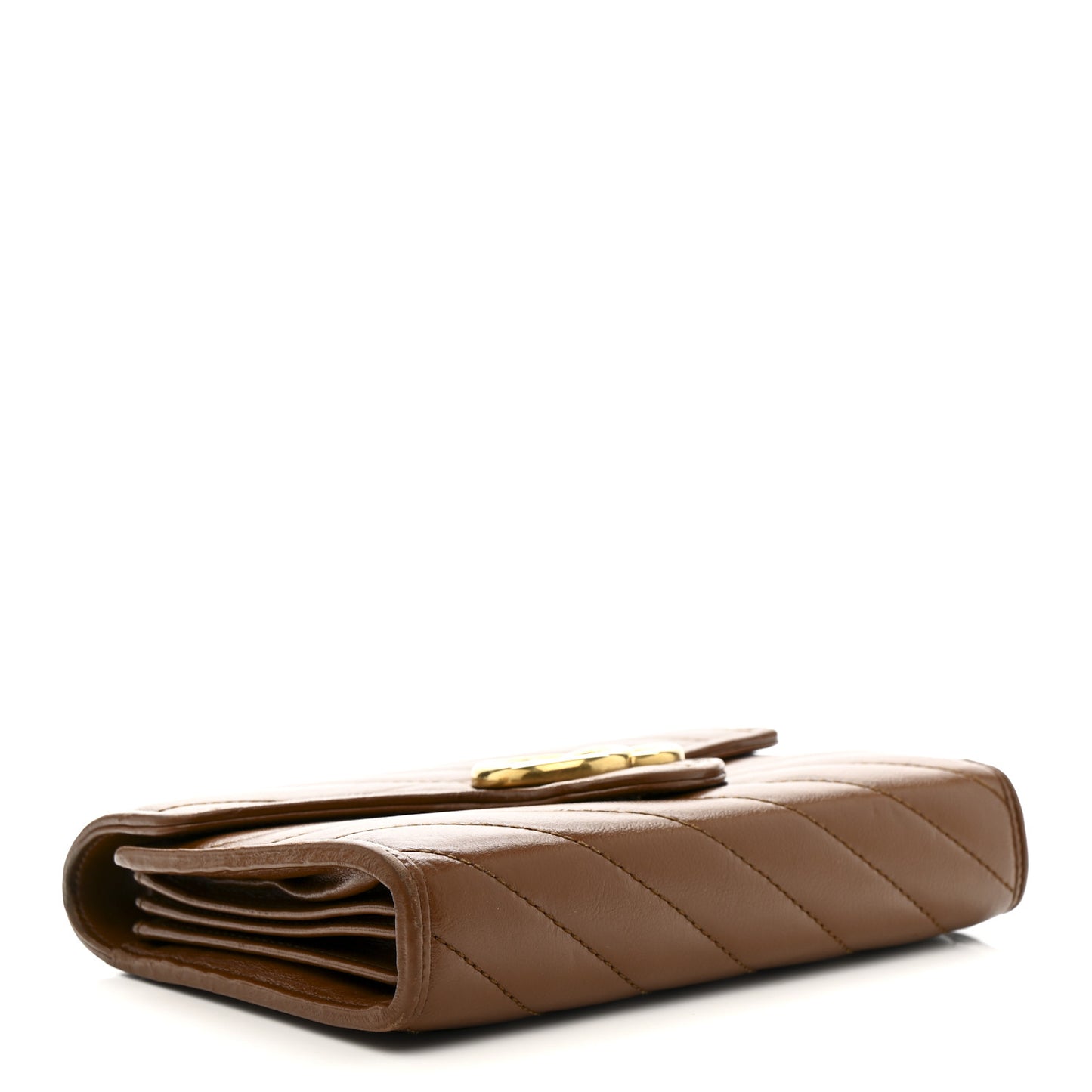 Azalea Calfskin Matelasse Diagonal GG Marmont Chain Wallet Cuir