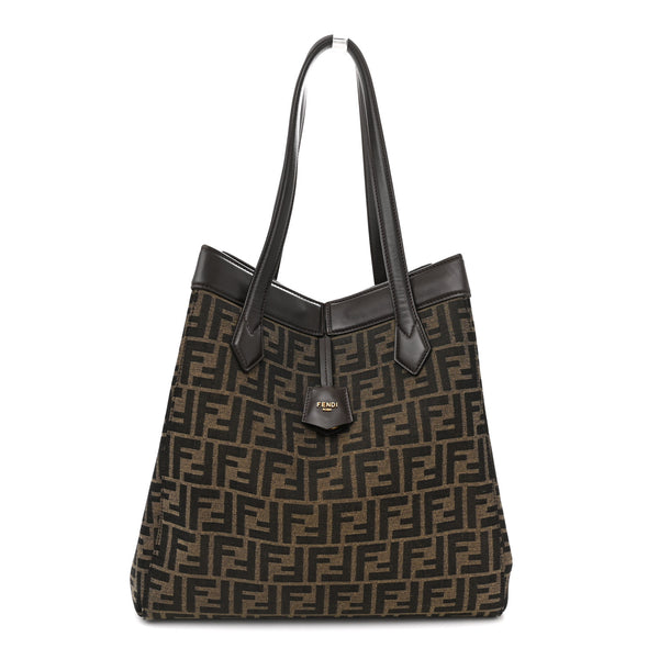Fendi モノグラム トートバッグ　正規品 Fendi Fabric Jacquard Vitello Grance FF 1974 Large Fendi Origami