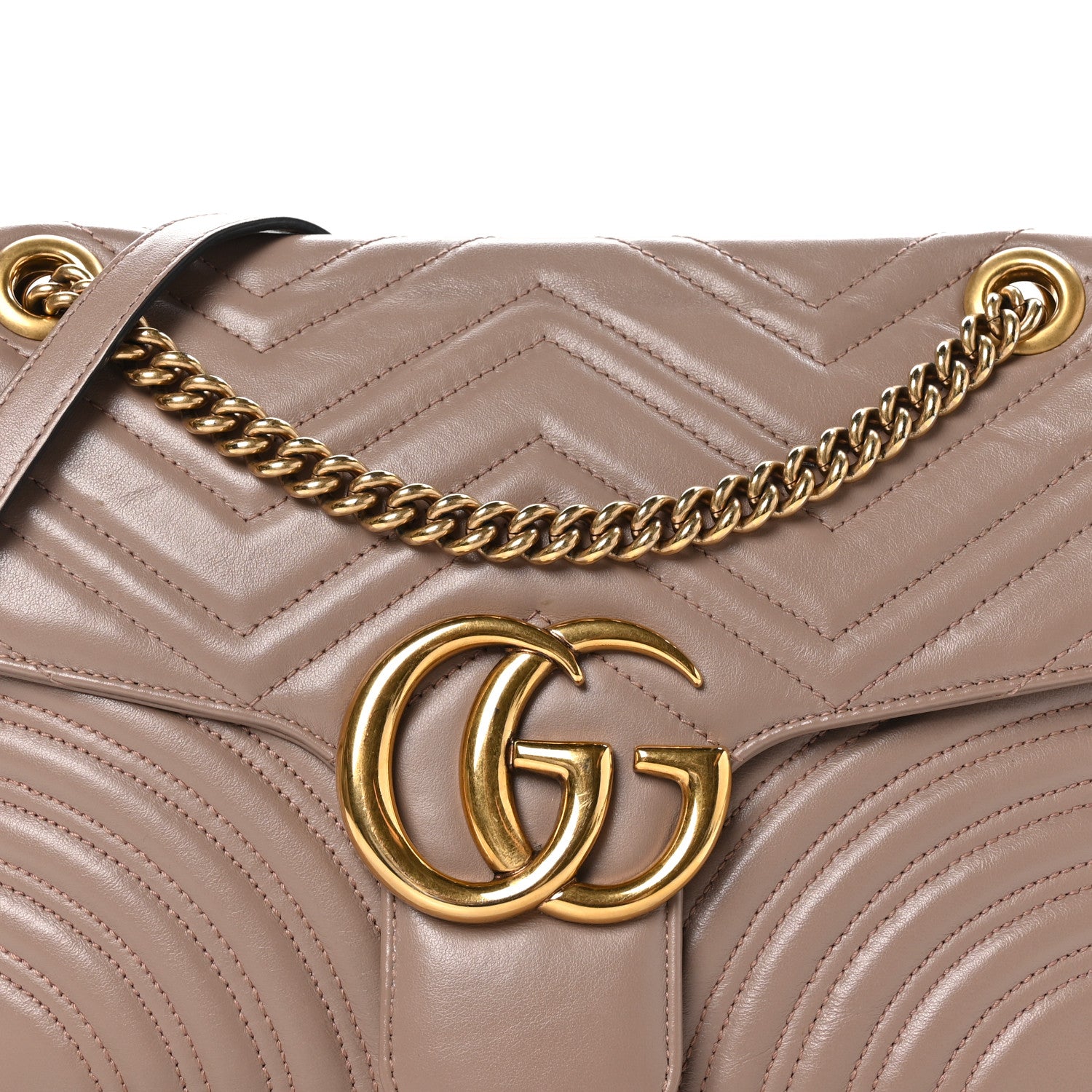 Gucci Calfskin Matelasse Medium GG Marmont Shoulder Bag Porcelain Rose 8 of 10