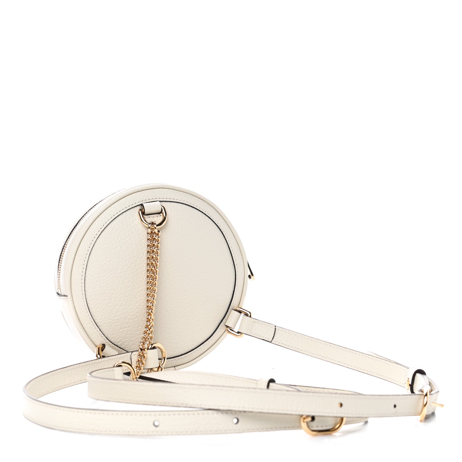 Gucci Textured Calfskin Web Mini Ophidia Round Backpack Mystic White 2 of 4
