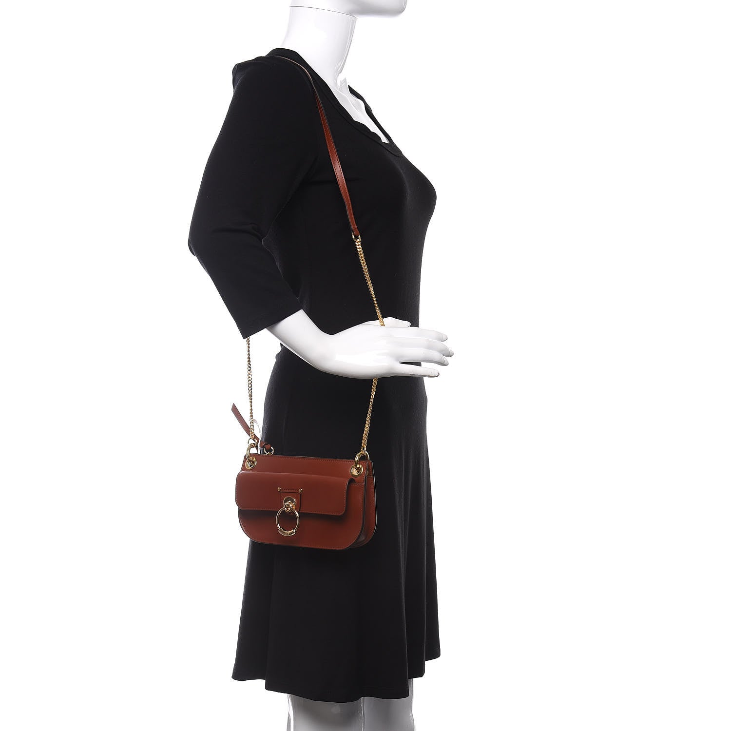 Chloe Calfskin Tess Mini Crossbody Bag Sepia Brown 2 of 9