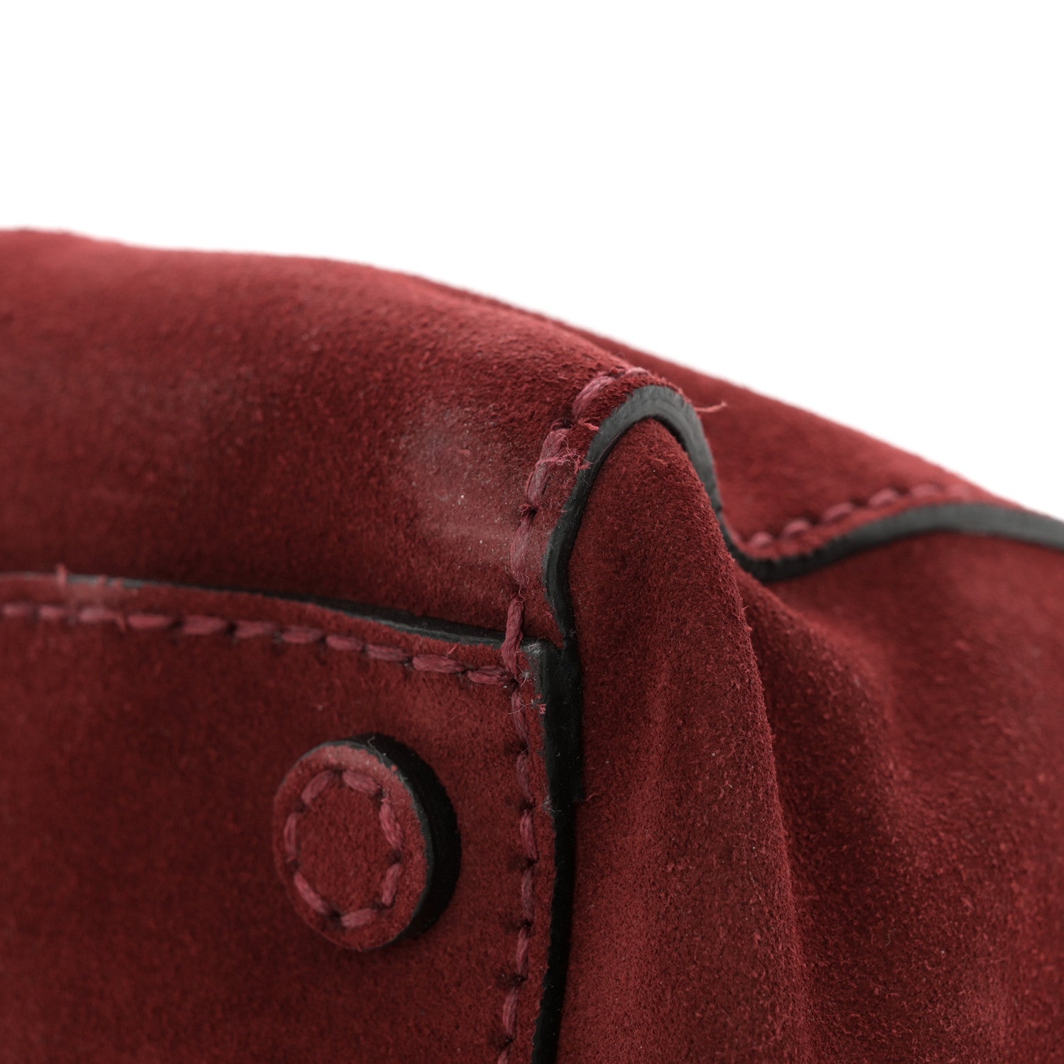 Prada Suede Scamosciato Stitched Small Twin Pocket Tote Porpora 15 of 16