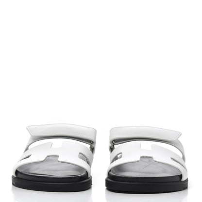 Hermes Calfskin Womens Chypre Sandals 41 White 3 of 9