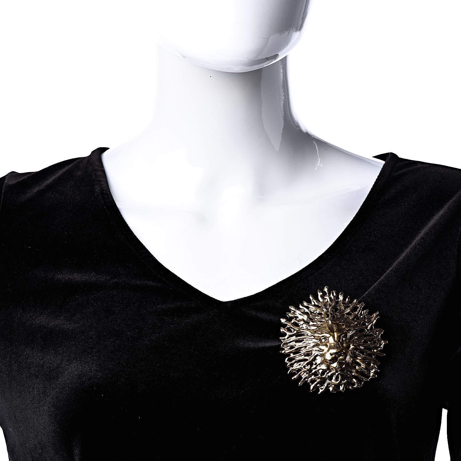 Chanel CC Lion Brooch Gold 2 of 4