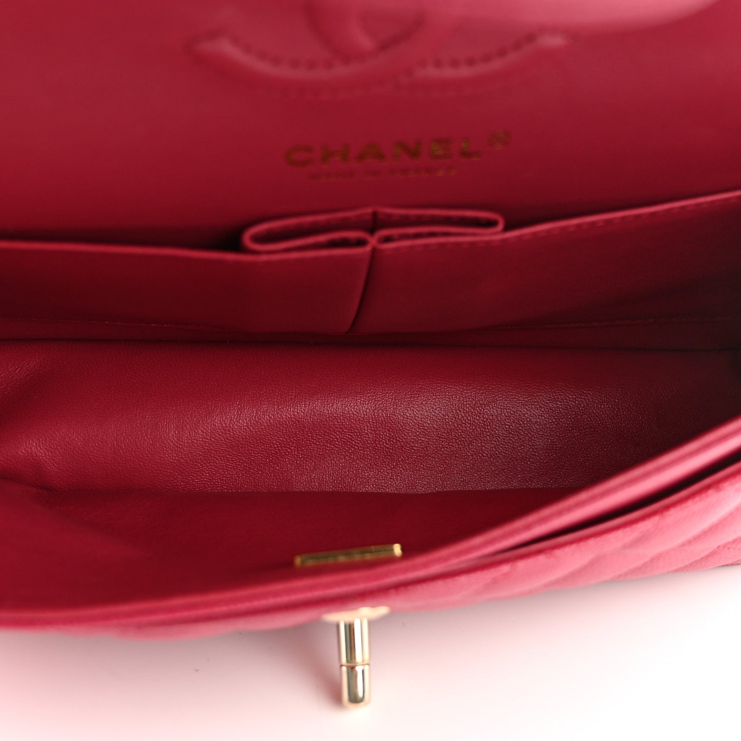 Caviar Quilted Small Double Flap Dark Pink