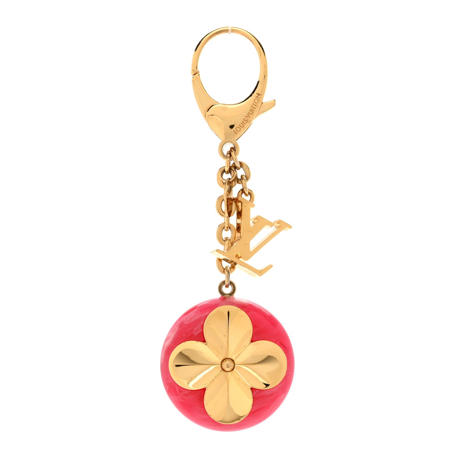 Louis Vuitton Acetate Hollow Flower Bag Charm Fuchsia 1 of 3