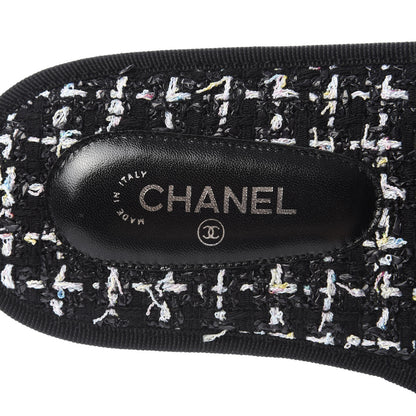 Chanel Tweed CC Flat Mules S Black 7 of 10