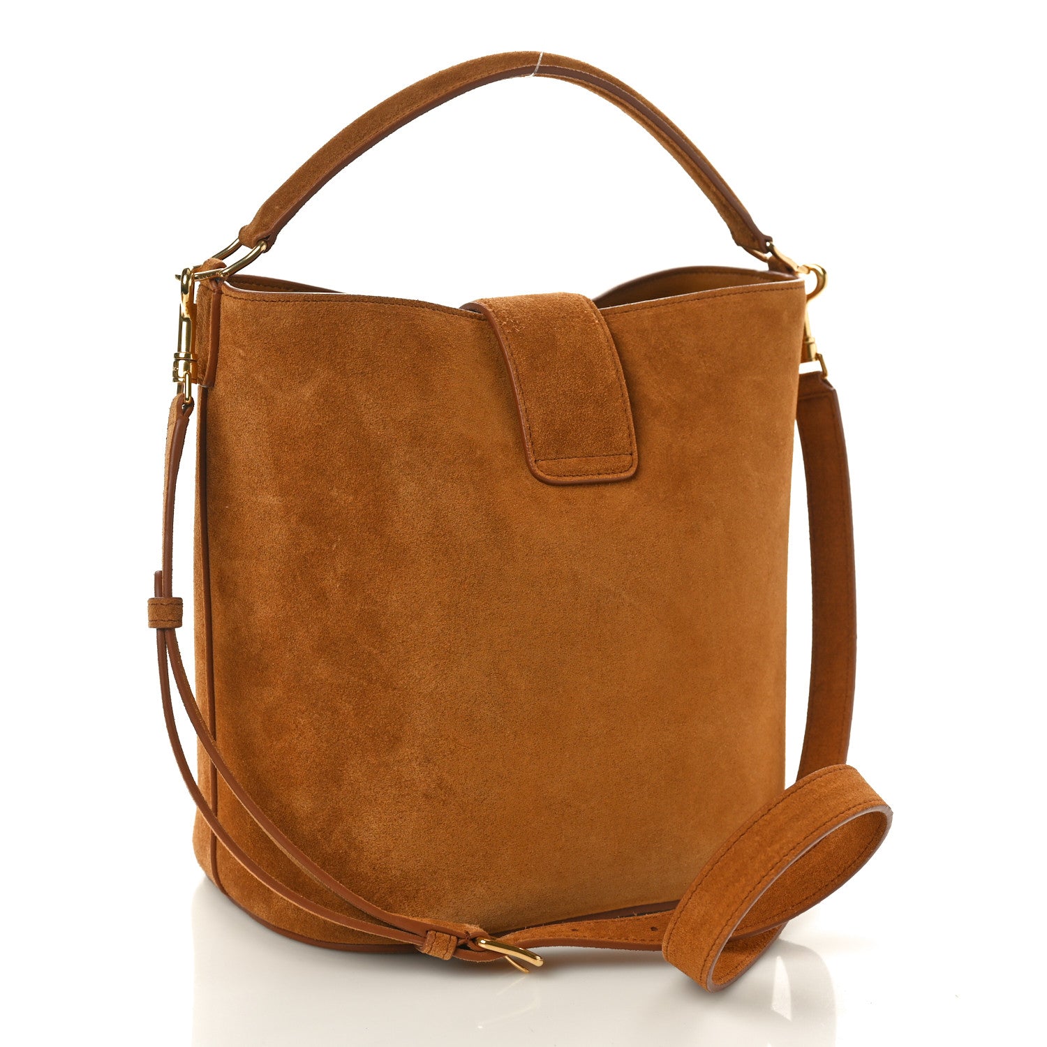 Celine Suede Calfskin Triomphe Medium Louise Bag Pecan 1621061