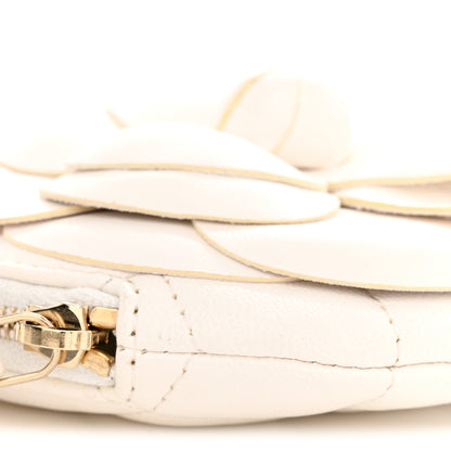 Chanel Lambskin Mini Camellia Bouquet Clutch With Chain White 9 of 10