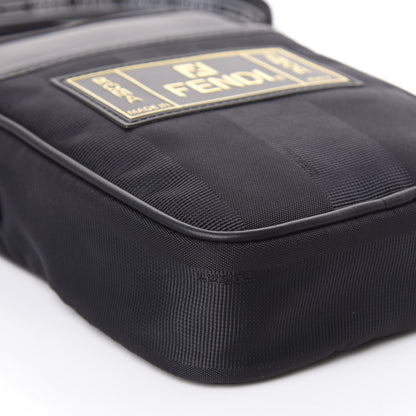Fendi Nylon Vitello Century Pequin Logo Plate Small Crossbody Messenger Black 4 of 8