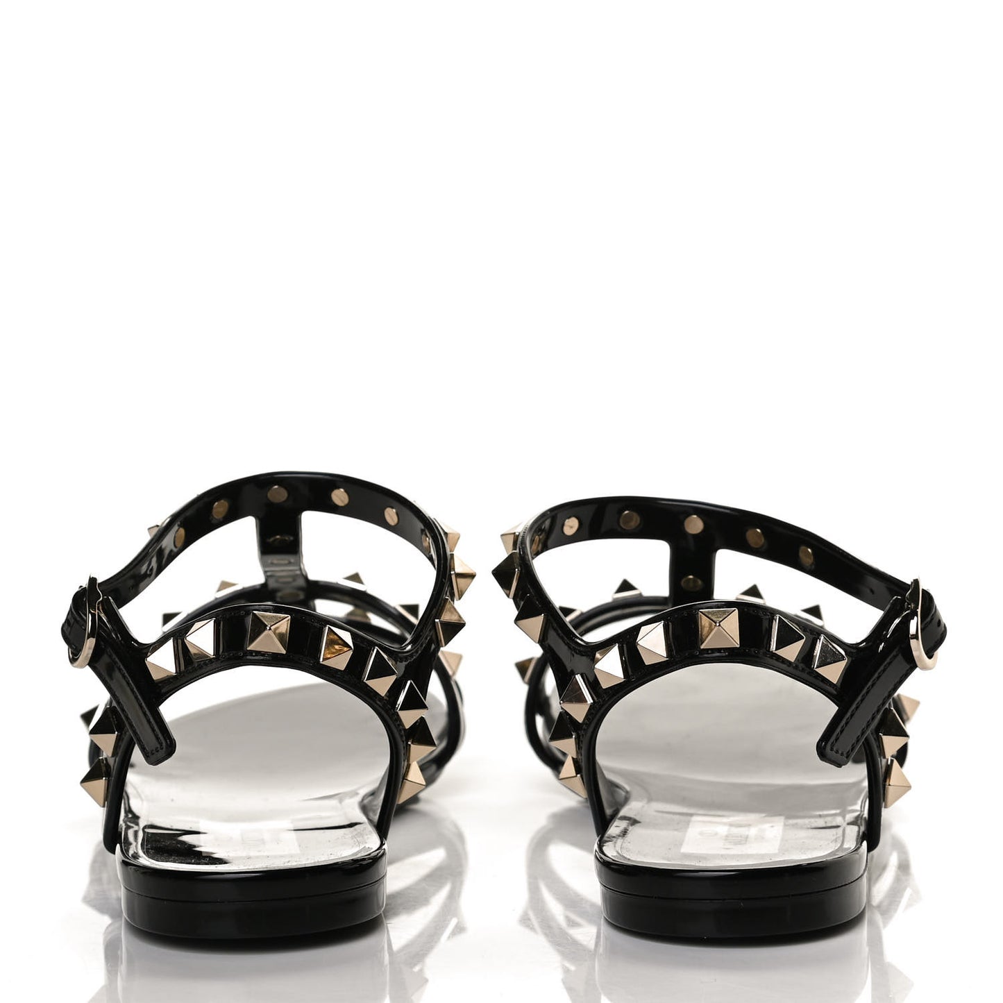 PVC Jelly Rockstud Caged Sandals 36 Black