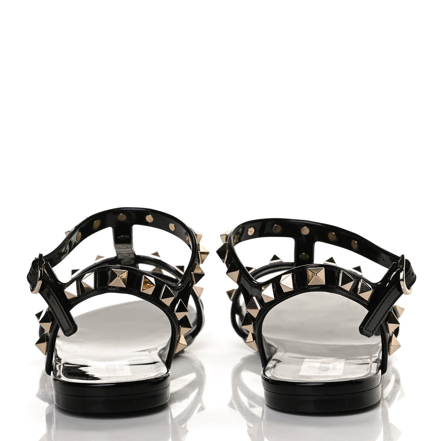 Valentino Garavani PVC Jelly Rockstud Caged Sandals 36 Black 12 of 22