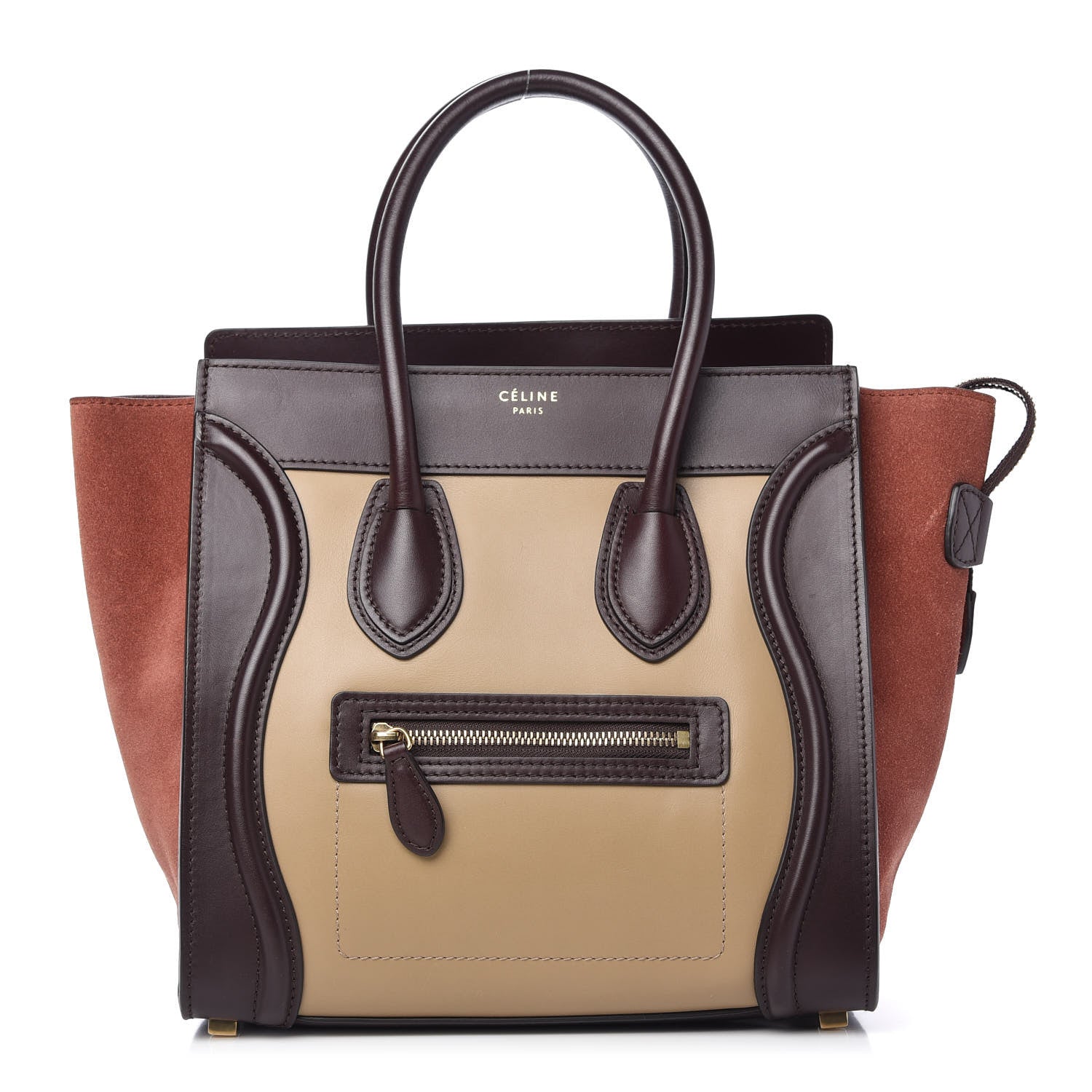 Celine Smooth Calfskin Suede Micro Tri-Color Luggage Beige 1 of 9