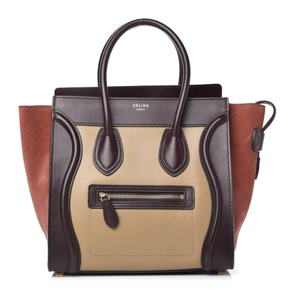 Celine Smooth Calfskin Suede Micro Tri-Color Luggage Beige 1 of 9