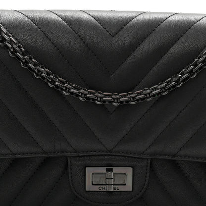 Chanel Sheepskin Chevron Quilted 2.55 Reissue 225 Double Flap So Black 8 of 10