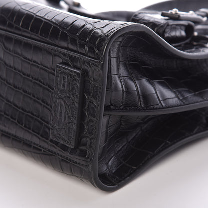 Saint Laurent Calfskin Crocodile Embossed Nano Supple Sac De Jour Black 10 of 10